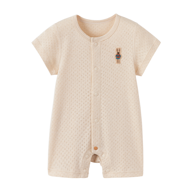 Babylove Baby Short Sleeve Romper Summer Thin Cotton Jacquard Breathable Bodysuit Newborn Infant Summer Outfit