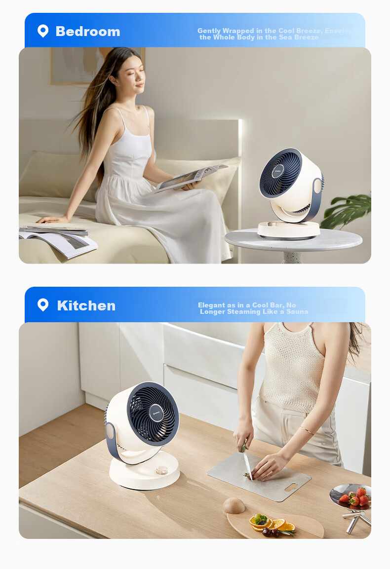AIRMATE Air Circulation Fan Remote Control Home Desktop Electric Fan Quiet Energy-Saving Clothes Drying Circulation Ventilation Oscillating Small Fan Air Conditioner Companion FA15-RD278 12