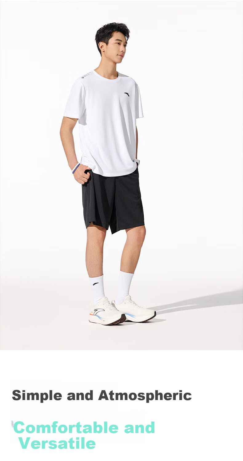 Anta Quick-Dry Set | Men's Summer Sports Short Sleeve T-Shirt and Shorts Two-Piece Moisture-Wicking Breathable Running Fitness Training Suit 6