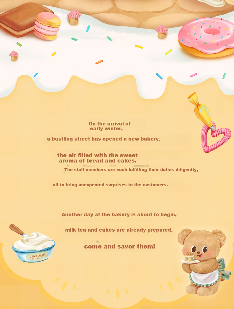 Funism Butter Bear Baking Workshop Blind Box, Official Figurine, Desktop Decoration, Birthday Gift for Girls, End Box 2