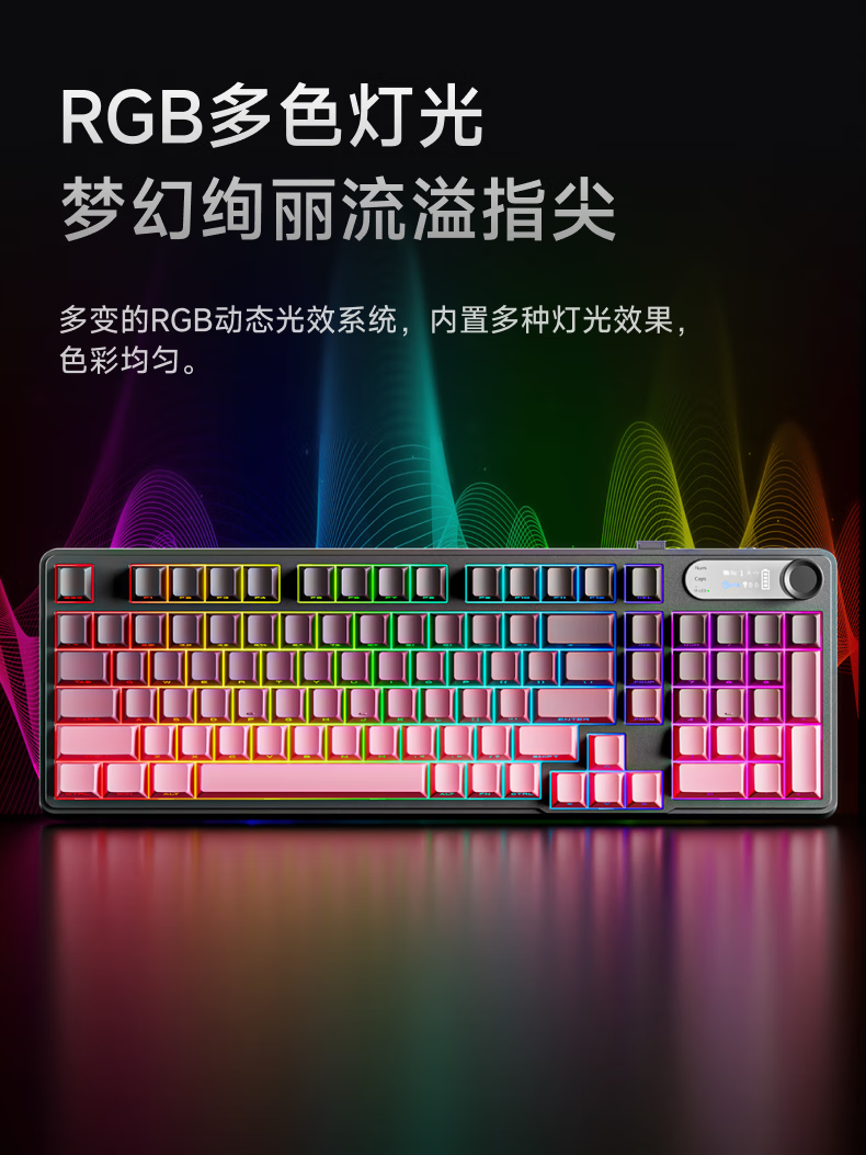 EWEADN V102 Ultra Wireless Keyboard And Mouse Set, Bluetooth Wired Three-Mode with Screen, Mechanical Feel Silent Office Membrane Keyboard, 99 Keys, Compatible with Computers, IPad, Laptops And Tablets 2