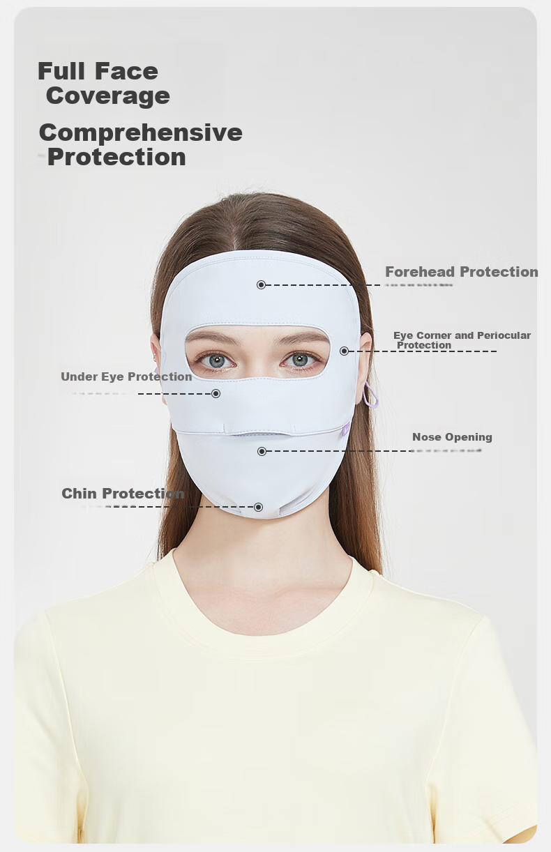 UV100 Sun Protection Face Mask, Spring And Summer Unisex UV-Resistant Sports Cycling Breathable Full Face Mask, 23501 Minimalist Gray 5