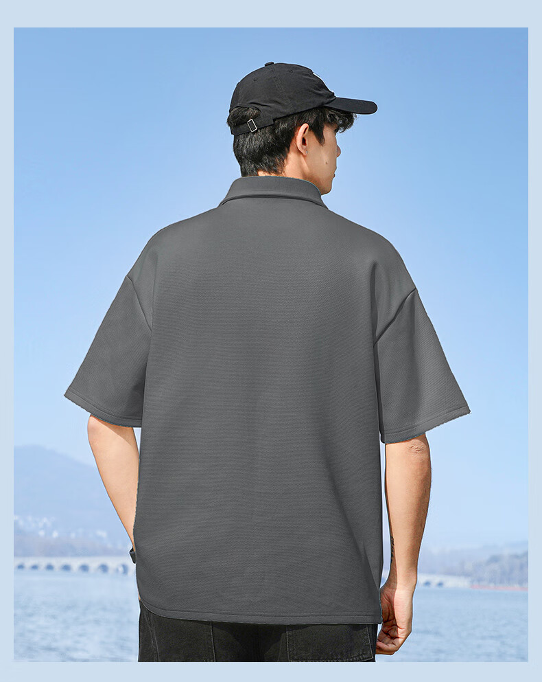 Huili Short-Sleeve Men's Summer Breathable T-Shirt, Men's Polo Shirt, Ice Silk Casual Versatile Micro Drop Shoulder Undershirt, White, 3XL 10