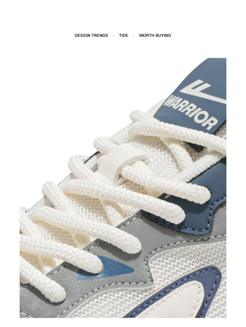 Warrior Men's Sneakers 2025 Summer Casual Breathable Low-top Shoes for Men Beige/Grey/Blue Size 40 5