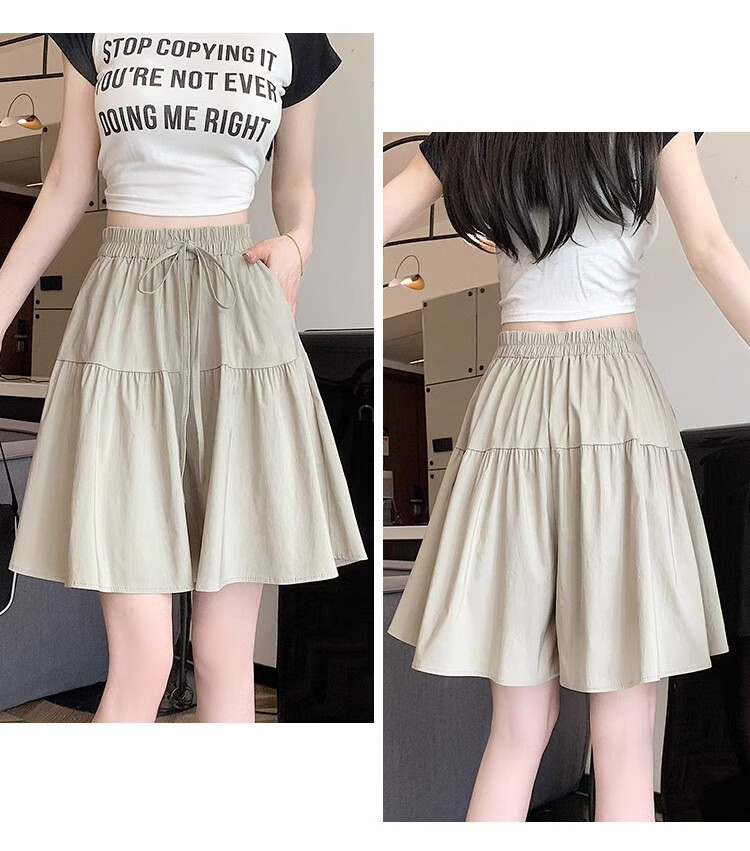 LangSha Women's Japanese-Style Design Casual Skort Shorts, Summer Lightweight High-Waisted Slimming Shorts for Petite Figures 5