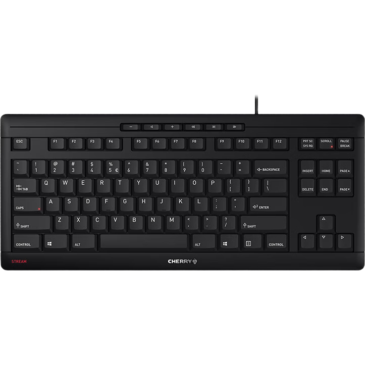 CHERRY STREAM TKL 87-Key Compact Portable SX Scissor-Switch Office Keyboard 80% Layout with 6 Convenient Function Keys