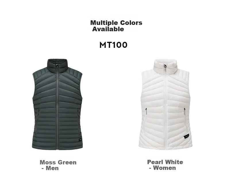 DECATHLON MT100 Women's Mountain Hiking down Fleece Vest, White, XL-5253980 7