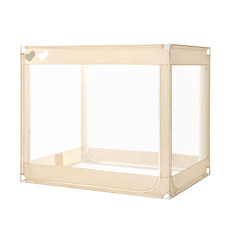JD Jingzao Safety Fence Mosquito Net A-Class Baby Toddler Anti-Fall Playpen Mosquito Net Frame Home Bottom Closure Three-Door 1.5x2m Bed