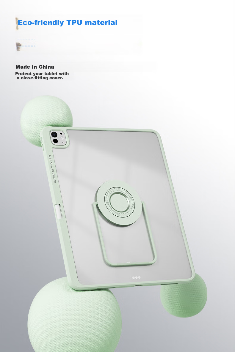 COOLSTART IPad 12/11/10 Generation Support Case, 2025 A16 Protective Cover, Shockproof Full Coverage with Rotating Stand, 10.9/11 Inch, Mint Gree 11