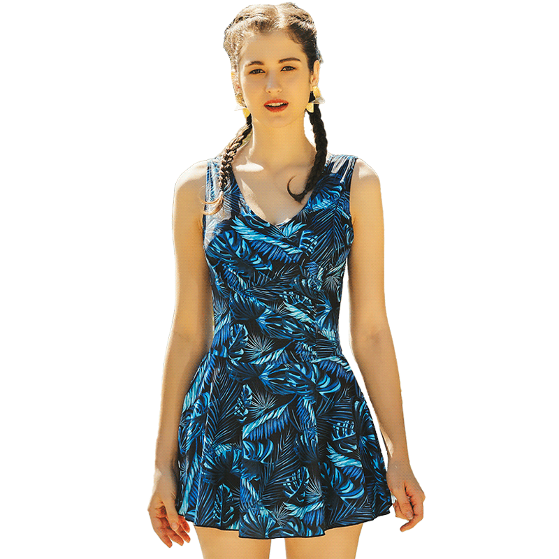 HEATWAVE Hot Spring Swimsuit for Women, New Style 2025, Tummy Control Slimming Swimwear for Plus Size And Middle-Aged Women, XL Blue Floral Patter