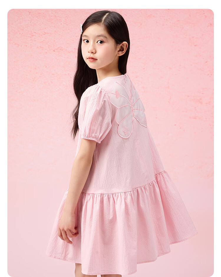 BALABALA Children's Clothing, Girls' Dress, Summer 2025 Collection, Big Girls' Dress, Sweet Puff Sleeves, Fashionable, 208225111014 12