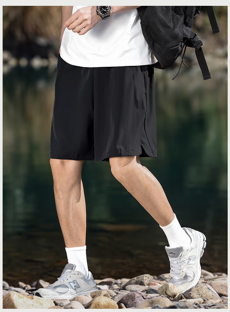 EASTERN CAMEL Sports Shorts for Men, Outdoor Moisture-Wicking Ice Silk Quick-Dry Athletic Pants, Lightweight Breathable Running Fitness Basketball Mid-Length Shorts for Me 12