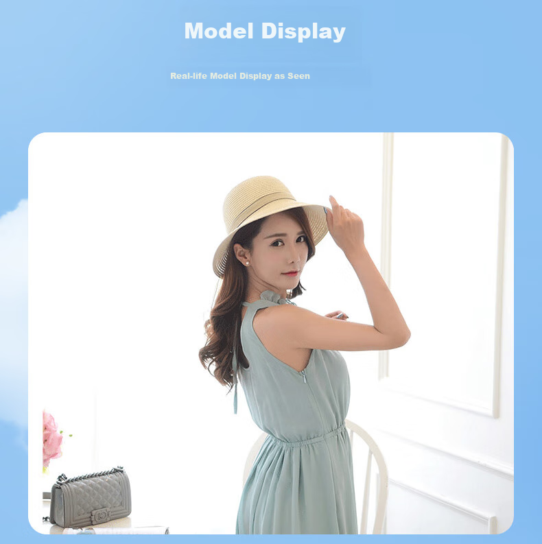 GLO-STORY Women's Sun Hat Outdoor Straw Hat for Travel, Beach, Korean Style Butterfly Bow Trendy WMZ824172 9