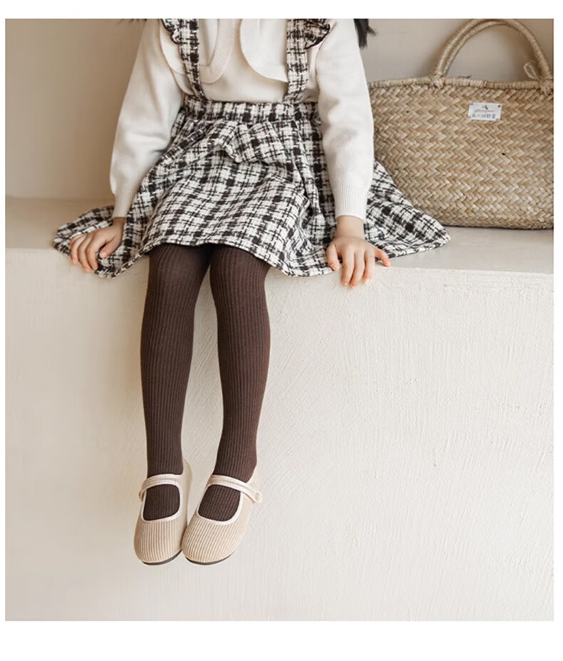 Bejirog Kids Girls White Spring Autumn Warm Tights Elastic Outerwear Versatile Nine-Point Leggings 6