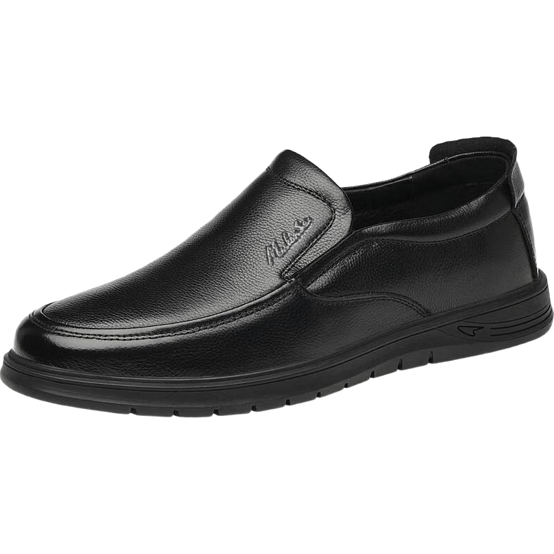 MULINSEN Men's Business Leather Shoes Fleece Lined Slip-On Driving Shoes L223233-2