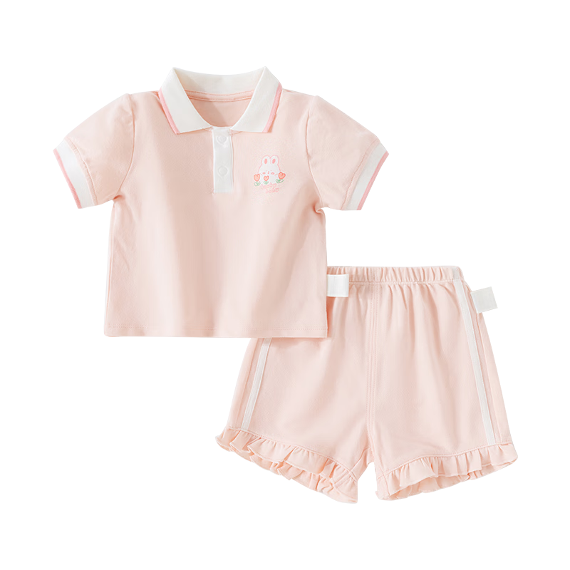 Huanxixiaoxiong Children's Summer Short Sleeve Set Girls Half Sleeve Polo T-Shirt Girls Sports Fashion 2025 New Stylish Summer Outfit