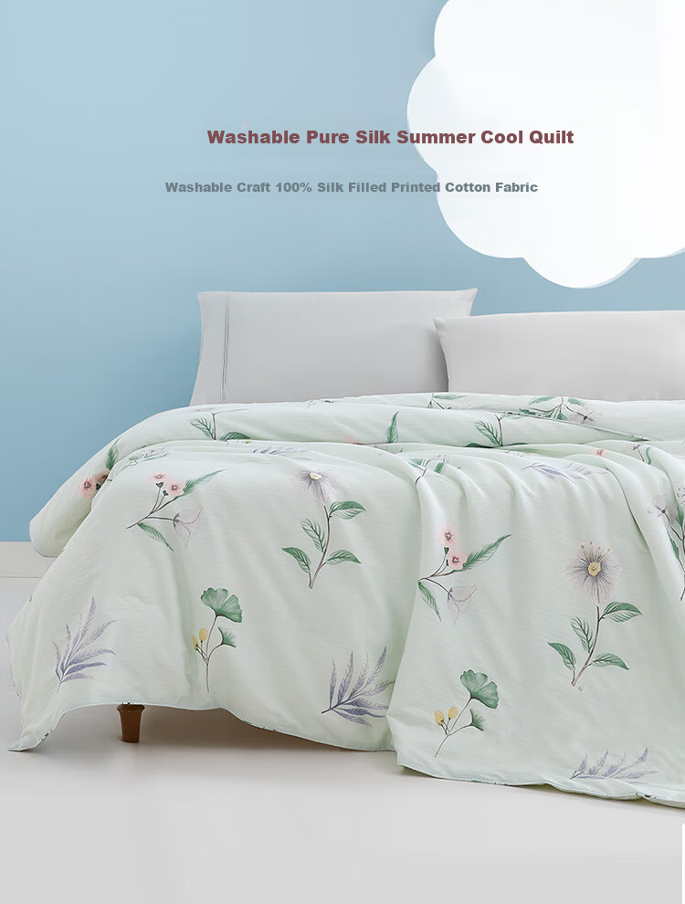Ciyun Washable Silk Spring And Summer Quilt, 100% Natural Silk Cotton Air Conditioning Comforter, 150*210cm, Heartwarming 1
