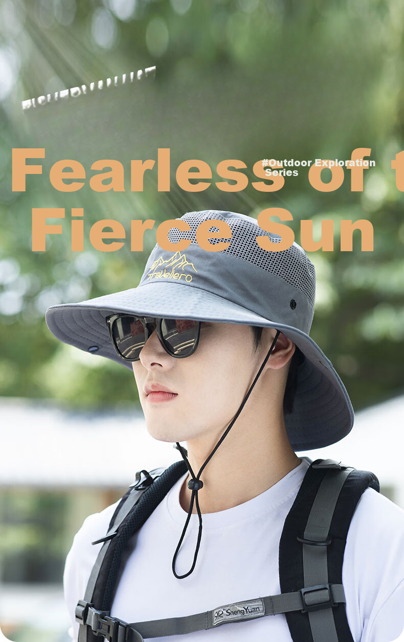 CARTELO Sun Hat for Men, Wide Brim Sun Protection Hat, Summer Outdoor Sun Hat, Breathable Foldable Fishing Hiking Fisherman Hat 1