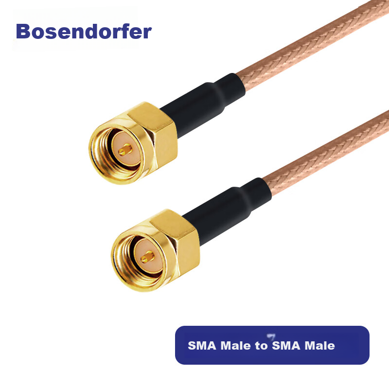BOSENDE SMA Male to SMA Male RF Cable, Antenna Extension Cable 50 Ohm, High-Frequency RG316 Ultra-Soft Silver-Plated Shielded High-Temperature Cable, 0.5 Meter BSD-SMA