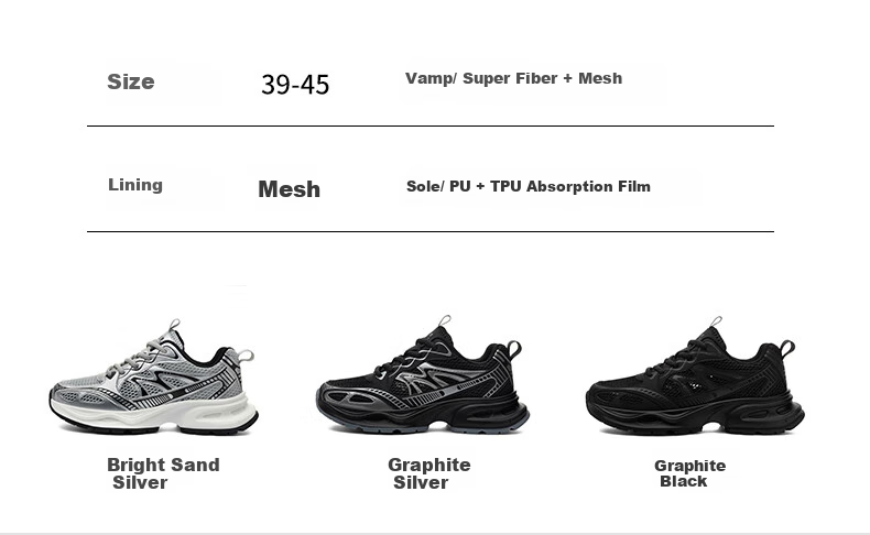 JEEP SPIRIT Men's Sneakers, Sports Dad Shoes, Breathable Mesh Casual Running Shoes for Men, 6060 Bright Sand Silver, Size 43 6