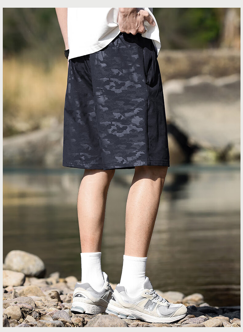 EASTERN CAMEL Men's Trendy Summer Outdoor Casual Sports Straight Five-Point Shorts Youth Loose Beach Pants 18