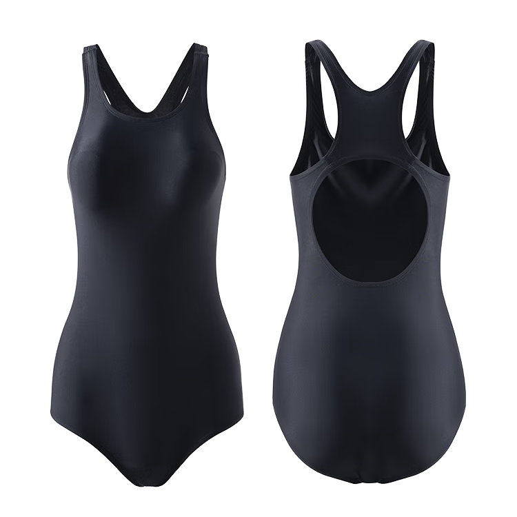 JD Jingzao Women's Professional Back-Design Racing One-Piece Triangle Chlorine-Resistant Slimming Swimsuit Black S