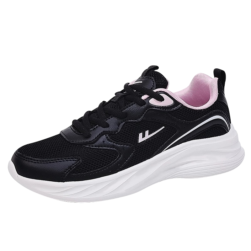 Huili Official Women's Shoes, Summer Breathable Mesh Sneakers, Women's White Shoes, Women's Running Shoes, Black, Size 35