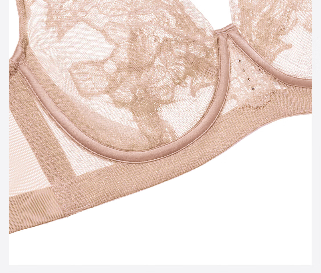 Aimer Women's Spring Summer Lightweight Breathable Mesh Sexy Lace Large Bust Minimizing Lingerie 7