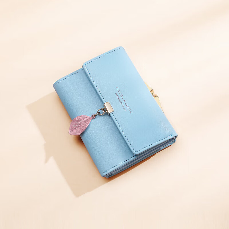 YUYULA Leather Short Women's Wallet, Mini Coin Purse, Multi-Card Slots, Multifunctional Leather Wallet, Ladies' Light Luxury Clutch