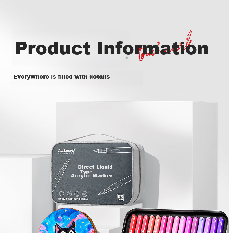 Touch Mark 48-Color Direct Liquid Soft-Tip Acrylic Markers, Large Capacity Watercolor Pens with Intelligent Ink Control, Non-Translucent Colors, Birthday Gift for Students, Children, Boys And Girls 17