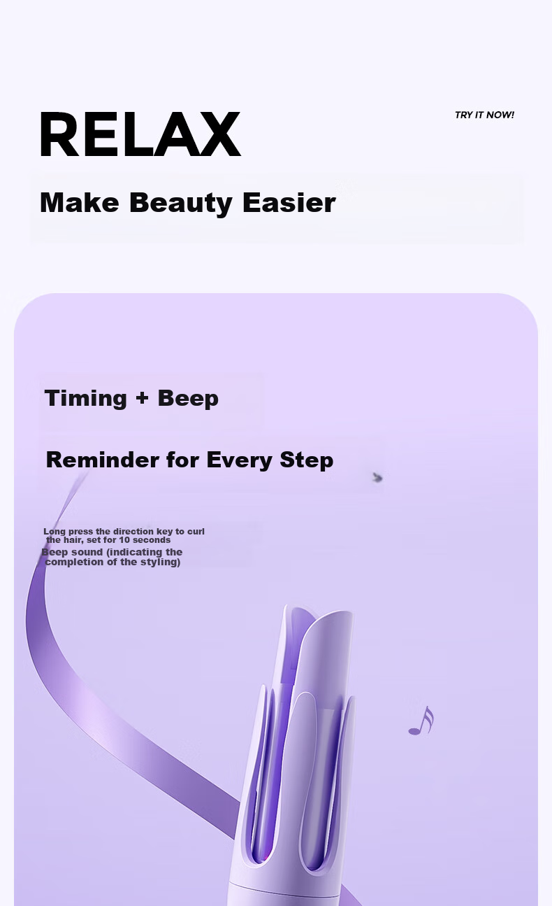 AUX Fully Automatic 36mm Ionic Hair Curler Electric Curling Iron Portable Large Waves for Women Gift 20