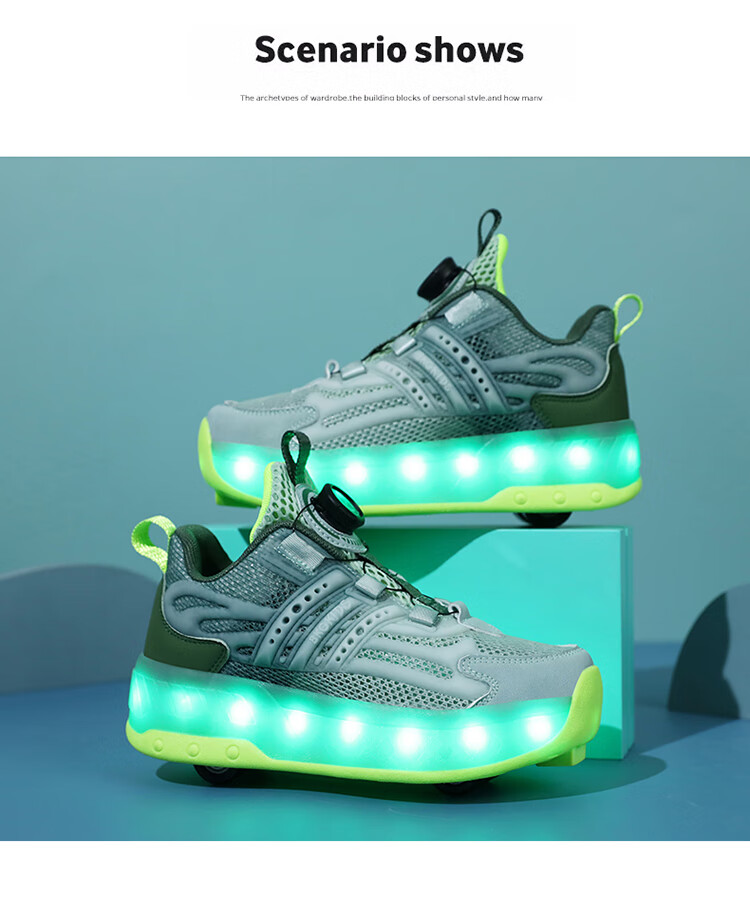 BKG Boys' Autumn New Breathable Mesh Sports Roller Skates for Students, Girls' X25533-B15 39
