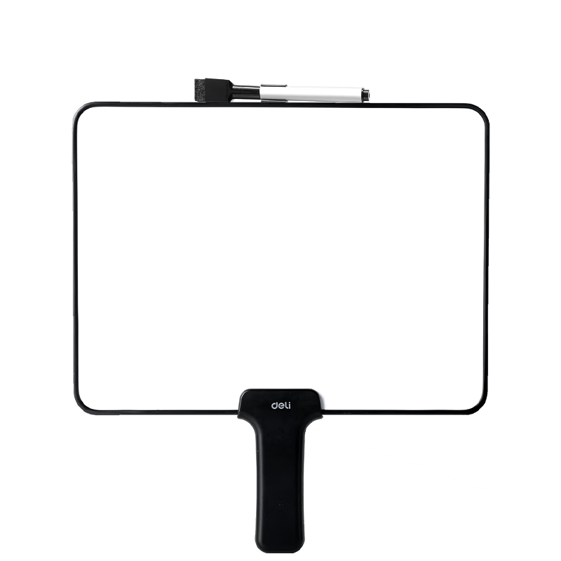 Deli Handheld Whiteboard, Small Whiteboard for Live Streaming, Double-Sided Whiteboard for Scoring, Message Board, Large Writing Board, Desktop Competition Prompter, Teaching Handwriting Board for Children, Large Size
