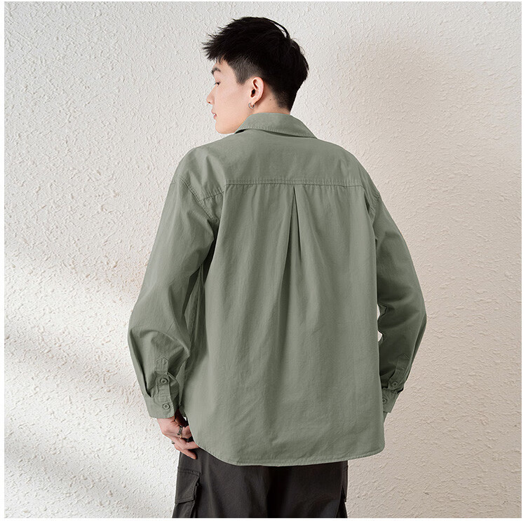 TonLion 2025 Spring Men's Shirt, Long Sleeves with Pockets And Hem, Men's Top 8