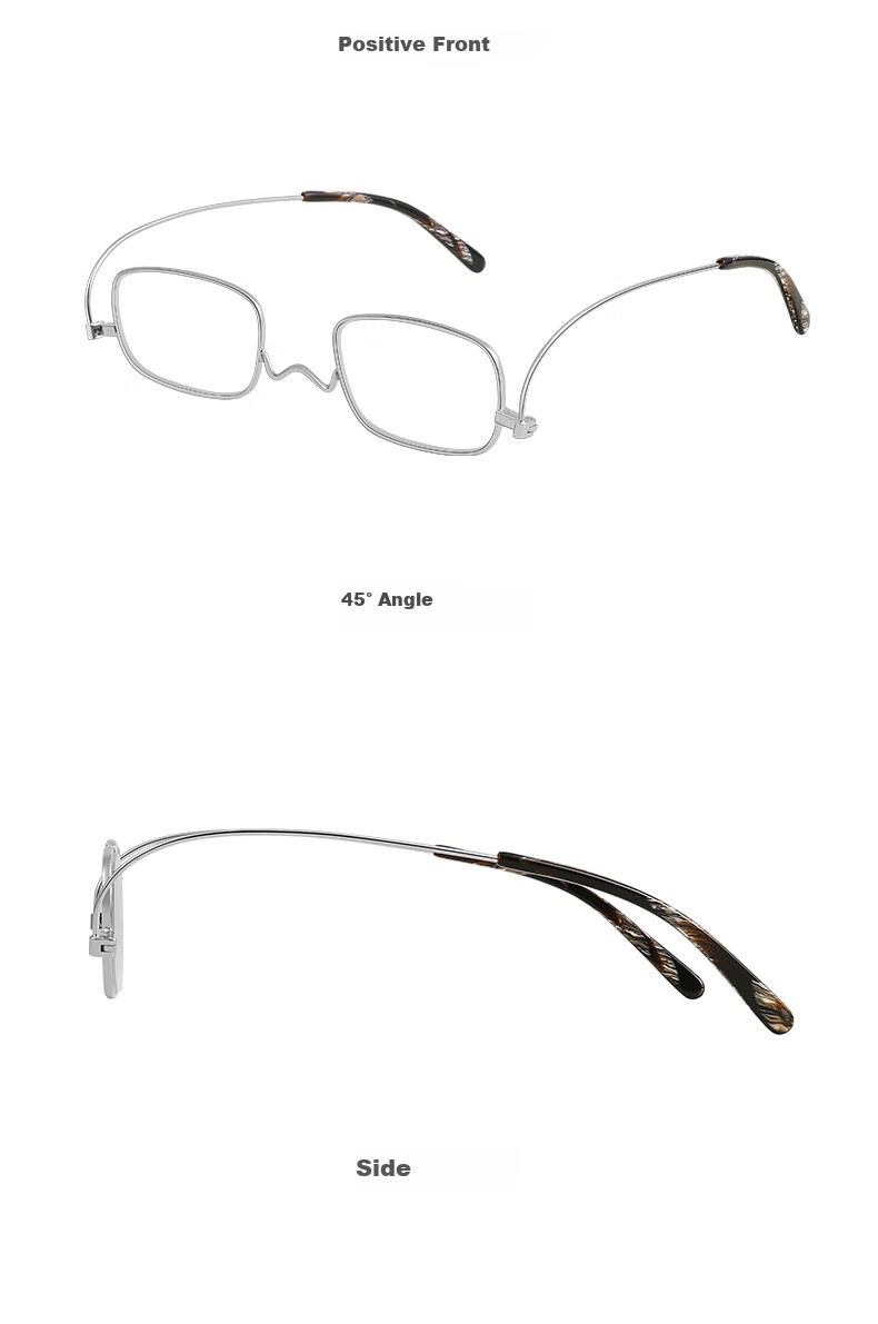Laoyezi Anti-Blue Light Ultra-Light Titanium Frame Portable Paper Reading Glasses for Men And Women, Silver, 150 Degrees (50-54 Years Old) 15
