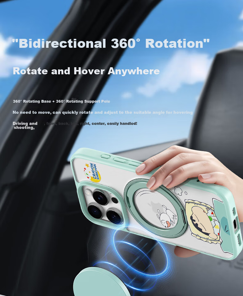 ROCK Doraemon Vacuum Suction Magnetic Phone Holder, Car Navigation Dashboard Center Console Rotating Folding Extendable Multifunctional Bedside Desktop Live Streaming Support Stand, Blue 12