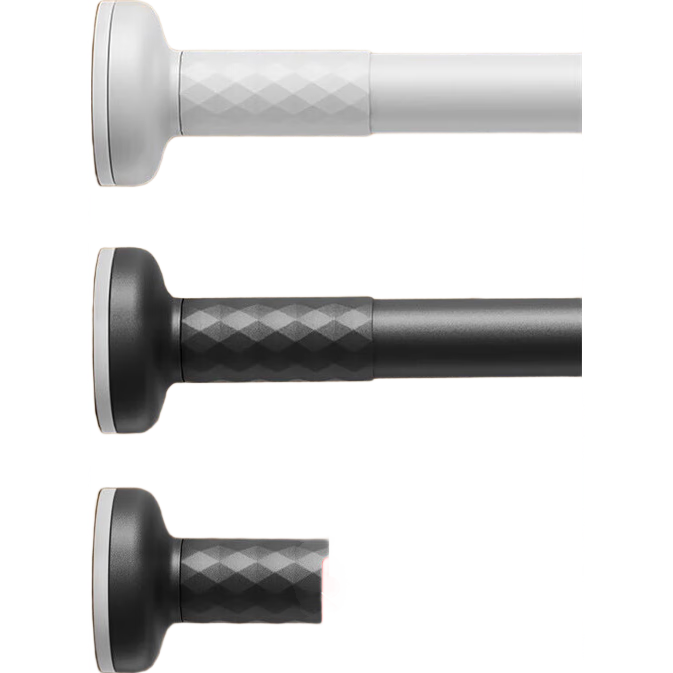 Shuixingjiafang No-Drill Extendable Rod, Shower Curtain Rod, Window Curtain Rod, Complete Set, Single Rod, Clothes Drying Rod, Support Rod, Black, 1.1-1.9 Meters