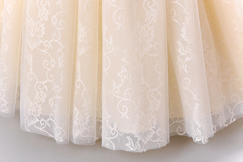LUOBOBEIBEI Girls' Formal Dress, Children's Princess Dress, Wedding Dress, Runway Show Dress, Piano Performance Dress, New Year's Greeting Outfit, White, Size 110 10
