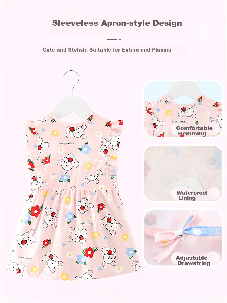9I9 Baby Eating Smock Dress Apron, Waterproof And Stain-Resistant, Infant And Child Painting Smock, Stylish A60 4