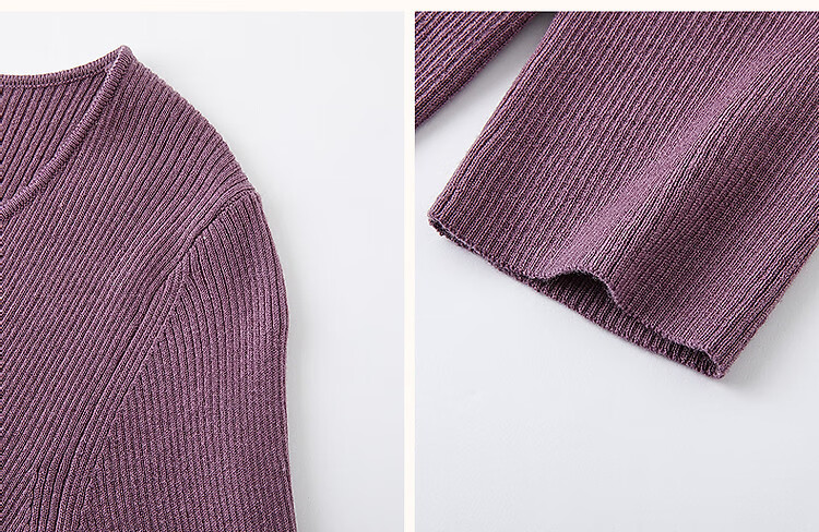 Dme [Ziteng Garden] Spring And Autumn Wool Blend Sweater, V-Neck Round Neck Cable Knit Sweater, Elegant Women's Top 9