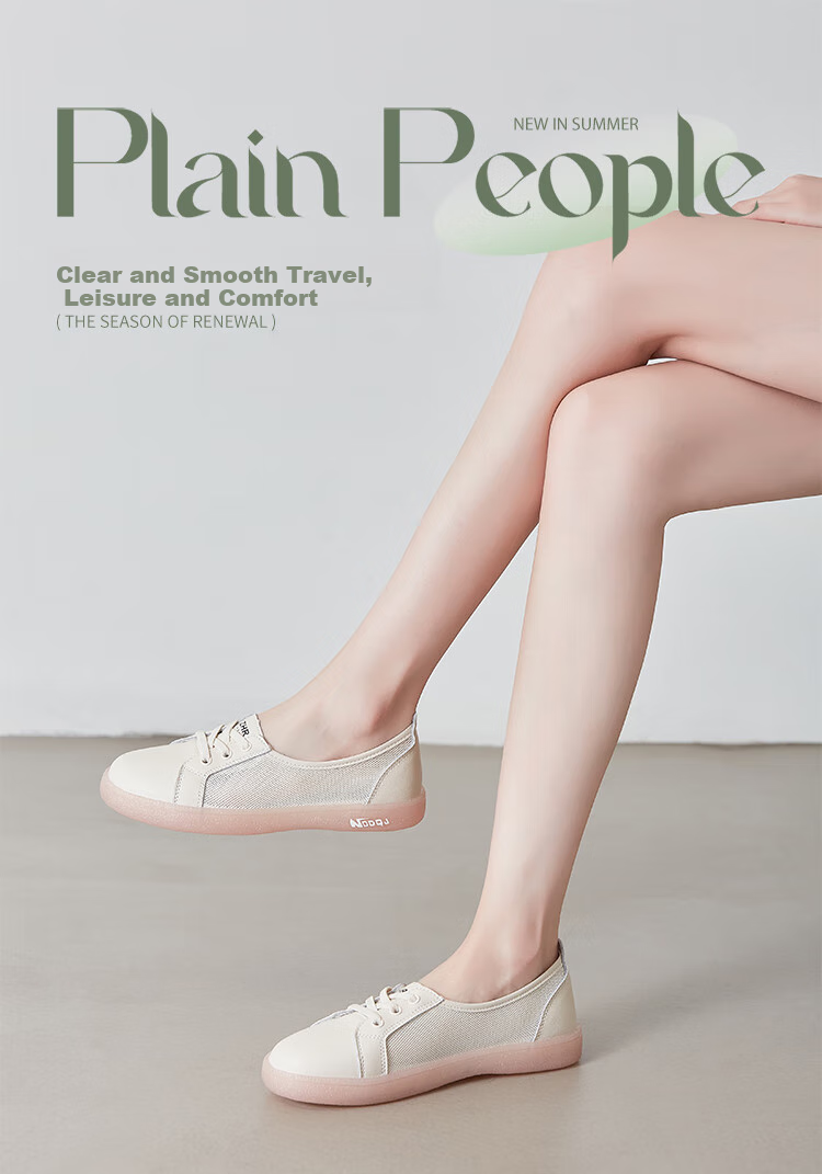 ZHR White Sneakers for Women, Summer Genuine Leather Mesh Breathable Women's Shoes, Versatile Casual Shoes for Women, A70EF, Beige, Size 36 1