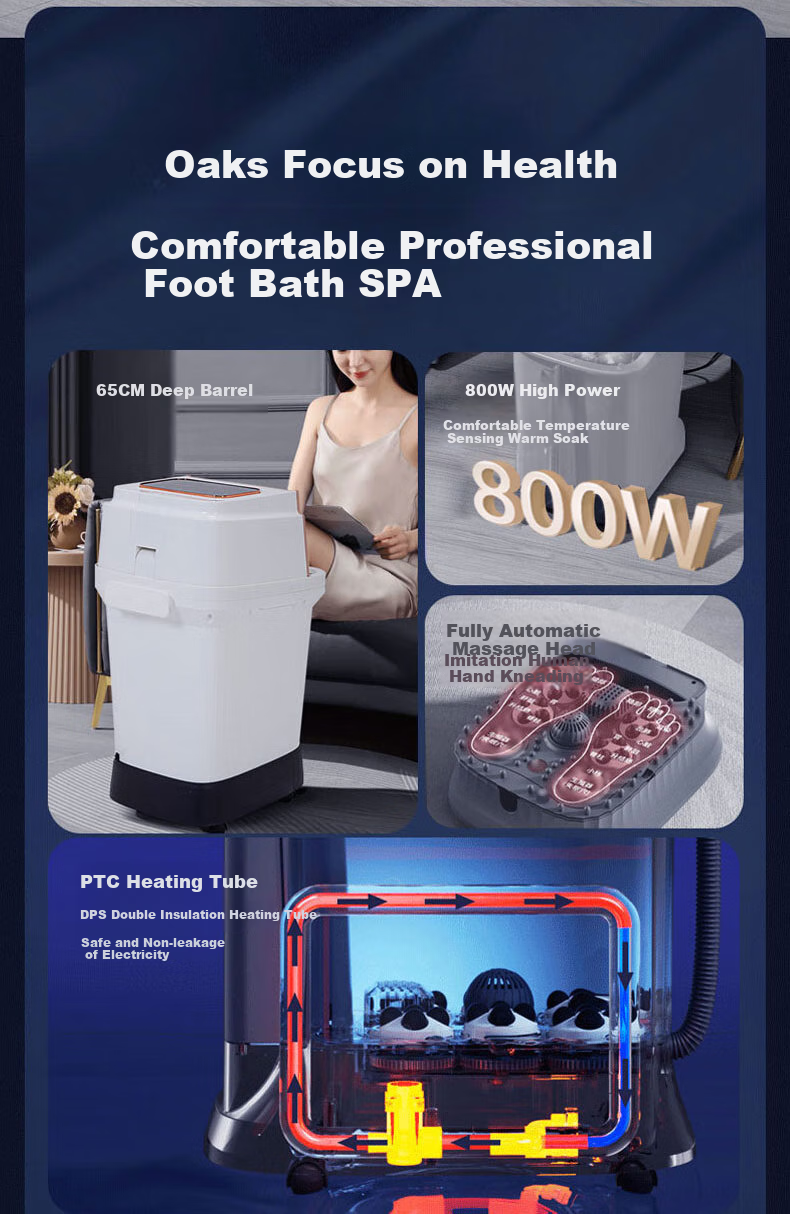 AUX Foot Bath Bucket, Home Use Soaking Tub for Pedicure And Massage, Electric Heating Upgraded Over-Knee Deep Bucket, Mid-Autumn Festival Gift 2