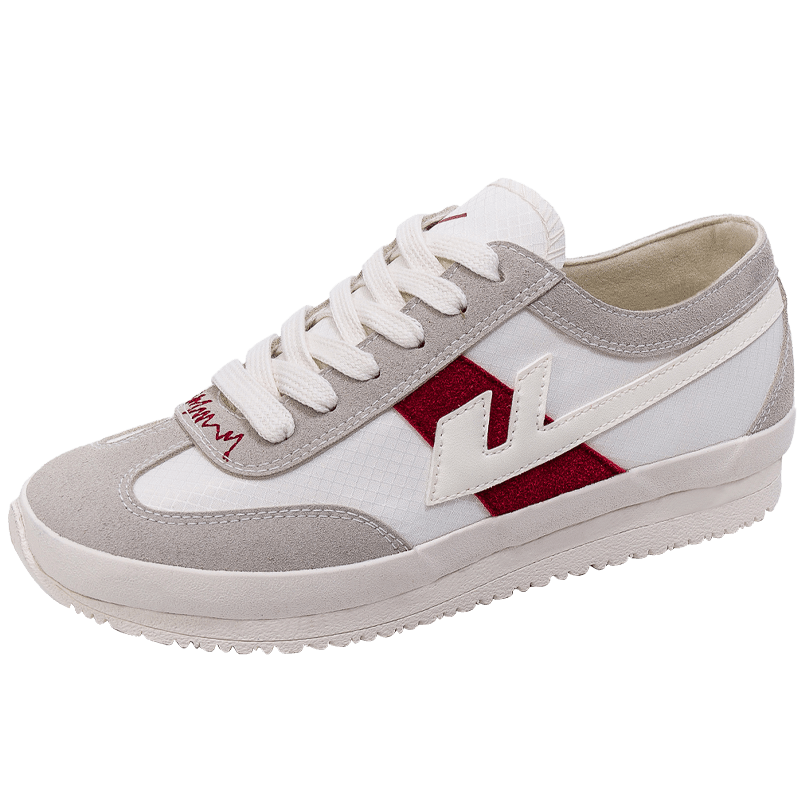 Warrior Official Canvas Shoes Women Summer 2026 Versatile Student Sports Shoes Thick Sole Height Increasing Sneakers Beige Gray Red Size 37