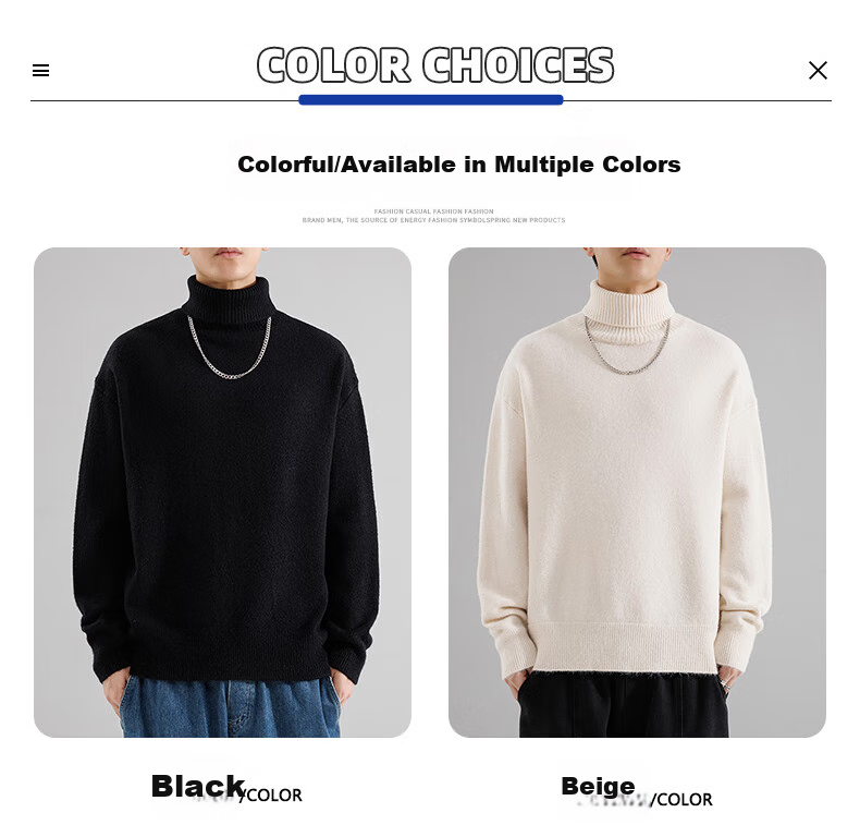 Dingfengbaoluo High Neck Sweater Men Autumn Winter Lazy Style Knitwear Loose Warm Base Shirt Top DFL55 Gray 3XL 7