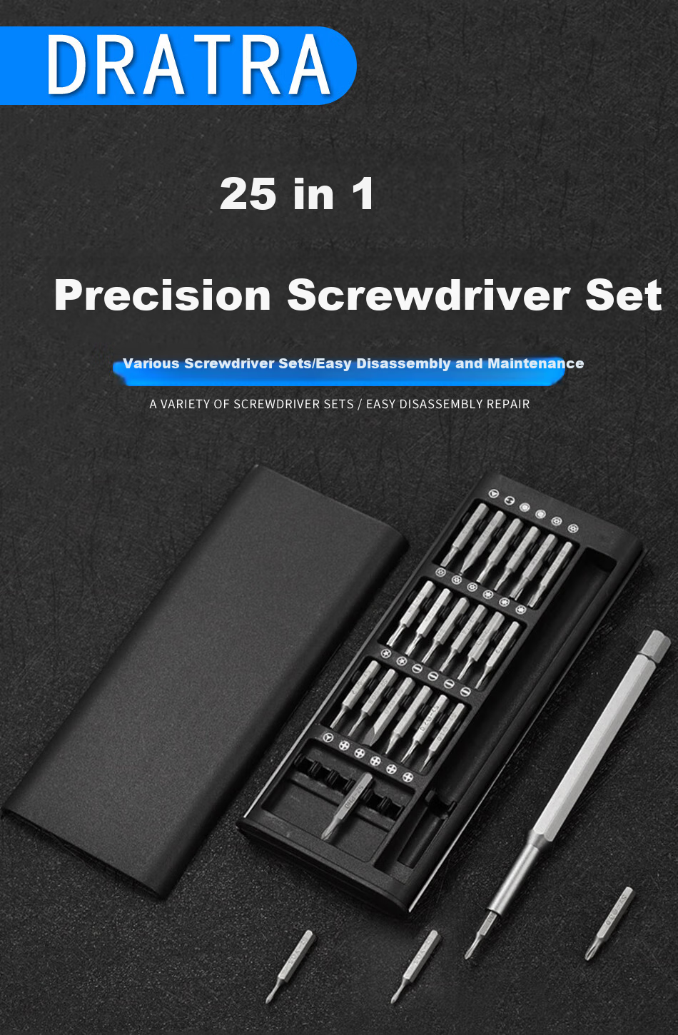 DRATRA Precision Screwdriver Set for Home Use, Multi-Functional Computer Glasses Repair Watch Laptop Phone Disassembly Tools 1