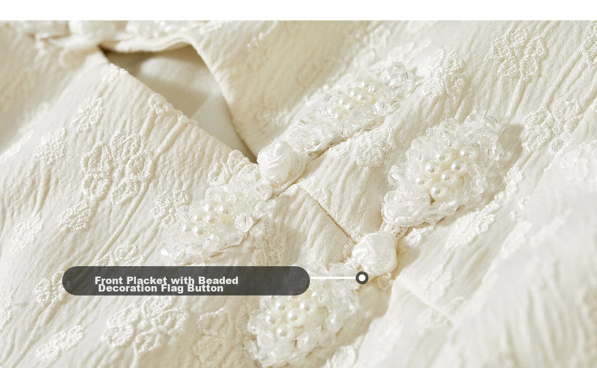Shangdu Bila New Chinese Style Stand Collar Pankou Improved Floral Qipao Dress Summer Apricot Base Floral 132L48002 M 21