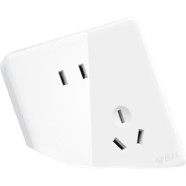 BULL Switch Socket G28 Series, 10A Slanted Five-Hole Socket, 86-Type Socket Panel, G28Z223AS, Pearl White