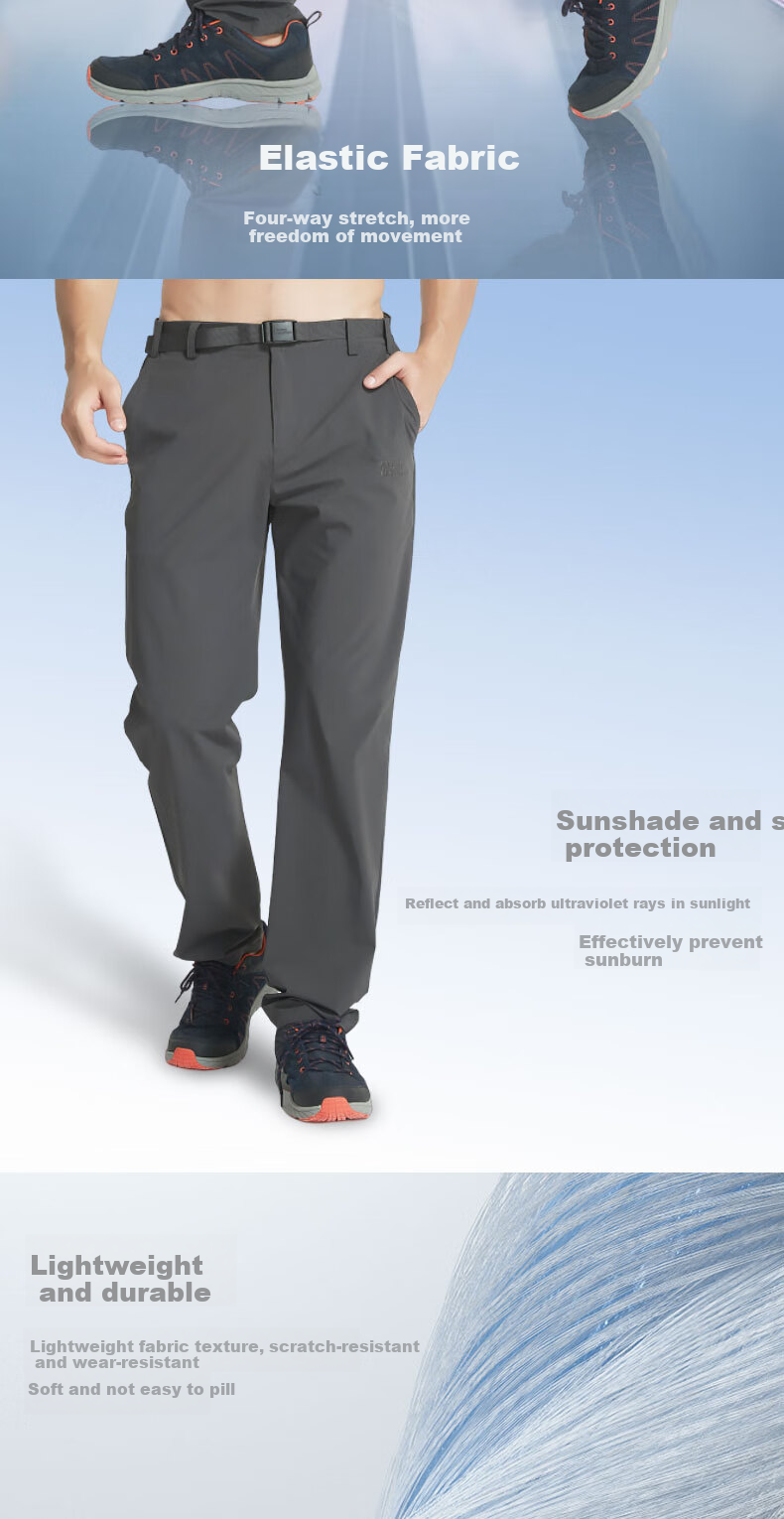 ALPINT MOUNTAIN Men's Business Stretch Quick-Dry Pants, Lightweight Summer Outdoor Hiking Trousers, Breathable Trekking Pants 4