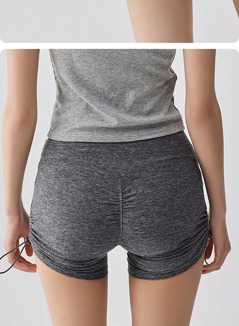 Xueqiman Women's Sports Biker Shorts Summer Fitness High-Waist Butt-Lifting Breathable Quick-Dry Yoga Shorts with Drawstring 9