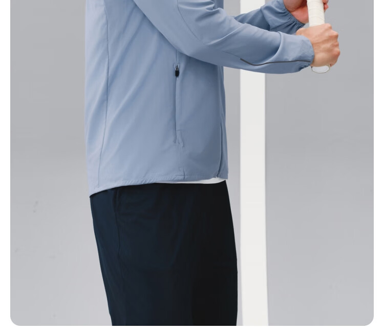JD Jingzao Ultra-Light Three-Protection Running Sports Jacket Men Spring Outdoor Water-Repellent Breathable Sportswear Light Blue 3XL 24